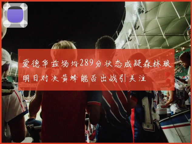 爱德华兹场均289分状态成疑森林狼明日对决黄蜂能否出战引关注